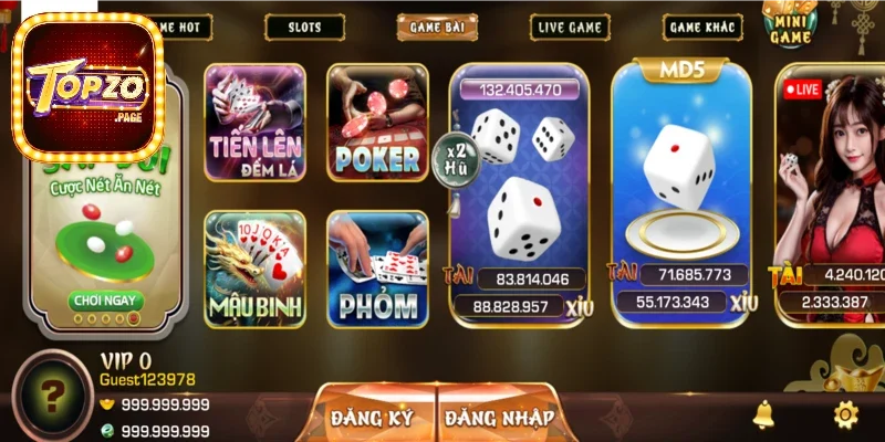 Topzo Nhà Cái Đổi Thưởng Được Nhiều Người Tin Tưởng Nhất 2025 2 Cá cược game bài 3D cực kỳ hấp dẫn
